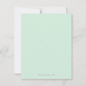 Großer Blaureiher Monogramm Boho Vogel Grün Mitteilungskarte (Rückseite)