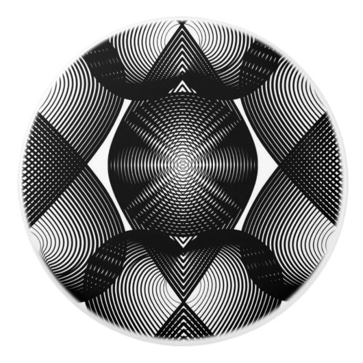 Großer Blick Schwarz-Weiß-Keramik-Knoblauch/Rumpf Keramikknauf (Vorderseite)