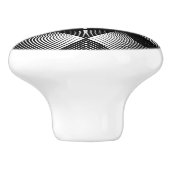 Großer Blick Schwarz-Weiß-Keramik-Knoblauch/Rumpf Keramikknauf (Seitenansicht)