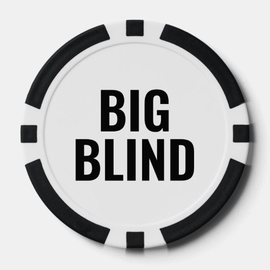 Großer Blind Einfacher Schwarzer Weißer Text Pokerchips (Vorderseite)