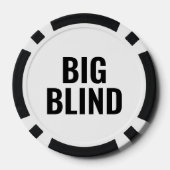 Großer Blind Einfacher Schwarzer Weißer Text Pokerchips (Rückseite)