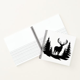 Großer Bock zwischen Kiefern Vektor  Notizblock