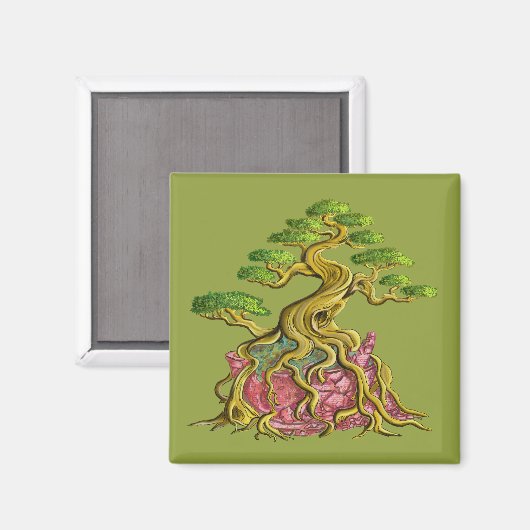 Großer Bonzaï in seiner zerbrochenen Vase Magnet (Vorderseite/Rückseite)