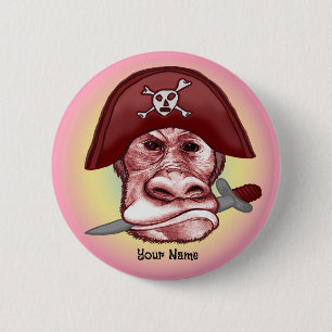 Großer Böser Affe Pirat Button