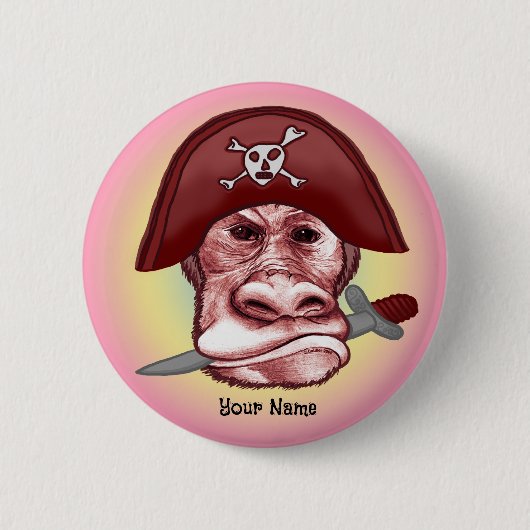 Großer Böser Affe Pirat Button (Vorderseite)