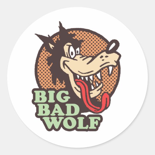 Großer Böser Wolf Runder Aufkleber (Vorderseite)