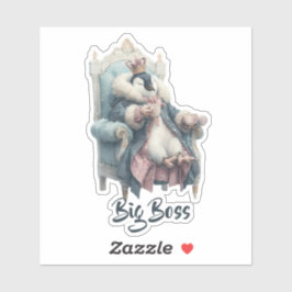 Großer Boss Winter Pinguin Design Aufkleber