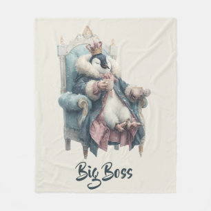 Großer Boss Winter Pinguin Design Fleecedecke