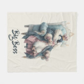 Großer Boss Winter Pinguin Design Fleecedecke (Vorderseite (Horizontal))