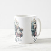 Großer Boss Winter Pinguin Design Kaffeetasse (VorderseiteRechts)
