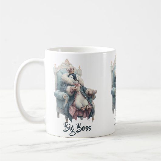 Großer Boss Winter Pinguin Design Kaffeetasse (Links)