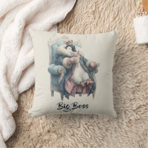 Großer Boss Winter Pinguin Design Kissen