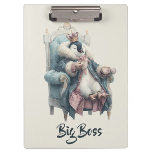 Großer Boss Winter Pinguin Design Klemmbrett