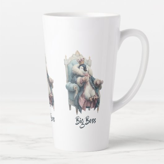 Großer Boss Winter Pinguin Design Milchtasse (Rechts)