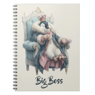 Großer Boss Winter Pinguin Design Notizblock