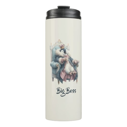 Großer Boss Winter Pinguin Design Thermosbecher (Vorderseite)