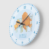 Großer Braunbär hilft wenig gelber Bär Große Wanduhr (Winkel)