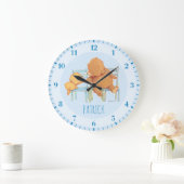Großer Braunbär hilft wenig gelber Bär Große Wanduhr (Zuhause)