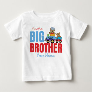 Großer Bruder-Bärn-Zug personalisiert Baby T-shirt