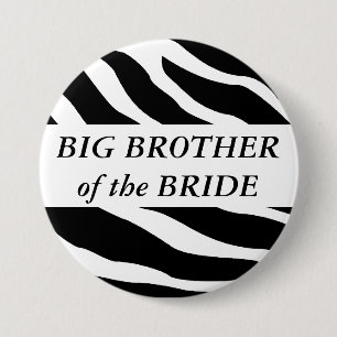Großer Bruder des Brautzebra-Hochzeits-Knopfes Button