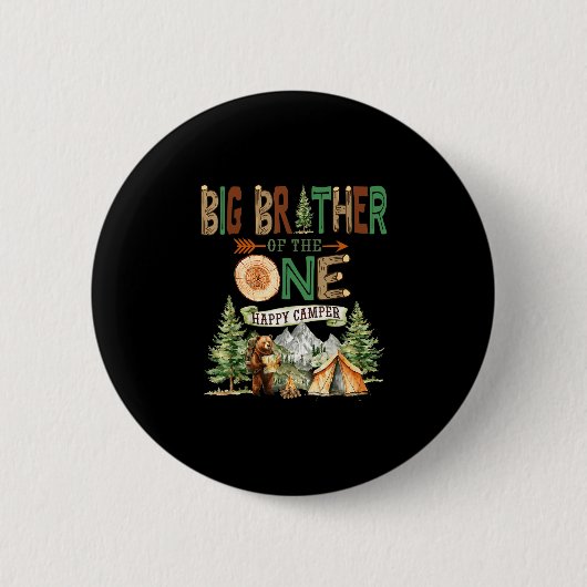 Großer Bruder des einen glücklichen Camper 1. Gebu Button (Vorderseite)