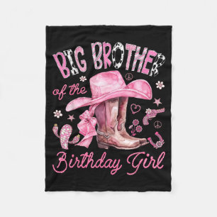 Großer Bruder des Geburtstagsmädchens rosa Cowgirl Fleecedecke