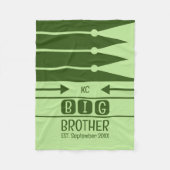 Grosser Bruder etablierte Datums-Initialen grün Fleecedecke (Vorderseite)