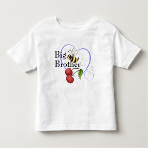 Großer Bruder-Hummel-Bienen-Kirschblau-Herz Kleinkind T-shirt