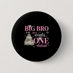 Großer Bruder in einem Winter-Onederland-Geburtsta Button