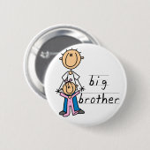 Großer Bruder mit Baby-Schwester-T-Shirts und Button (Vorne & Hinten)