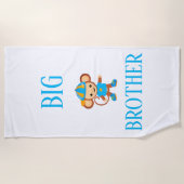 Großer Bruder Personalisierter Affentext Strandtuch (Vorderseite)