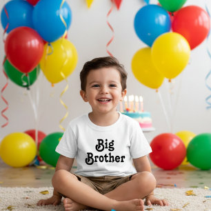 Großer Bruder Schwarze Typografie Kleinkind T-shirt