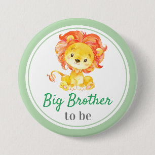 Großer Bruder wird Jungle Safari Baby Boy Shower Button