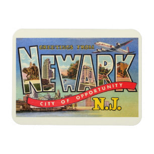 Großer Buchstabe Gruß, Newark, NJ Vintage Magnet