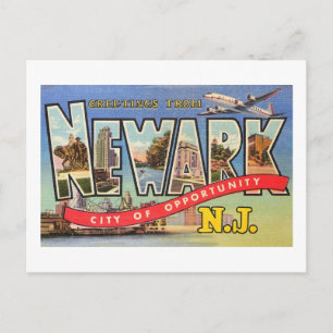 Großer Buchstabe Grußkarte, Newark, NJ Vintage Postkarte
