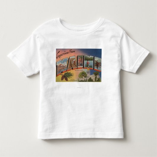 Großer Buchstabe Maines (Staats-Hauptstadt/Blume) Kleinkind T-shirt (Vorderseite)