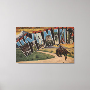 Großer Buchstabe ScenesWyoming Wyomings (Cowboy) Leinwanddruck