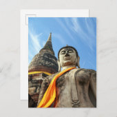 Grosser Buddha in Ayutthaya, Thailand Postkarte (Vorne/Hinten)
