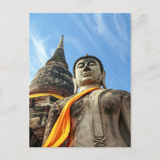 Grosser Buddha in Ayutthaya, Thailand Postkarte