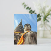 Grosser Buddha in Ayutthaya, Thailand Postkarte (Stehend Vorderseite)