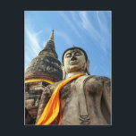 Grosser Buddha in Ayutthaya, Thailand Postkarte<br><div class="desc">Ayutthaya,  Thailand. Grosser Buddha im Wat Phra Mahathat,  Ayutthaya Historischer Park,  in der Nähe von Bangkok | Miva Stock / DanitaDelimont | AS36 MGL0003</div>