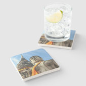 Grosser Buddha in Ayutthaya, Thailand Steinuntersetzer (Seitenansicht)