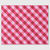 Grosser Buffalo-Karo, Erdbeere in Rosa und Rot Geschenkpapier (Flach)