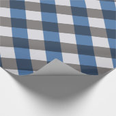 Grosser Buffalo-Karo, grau/grau und blau Geschenkpapier (Ecke)