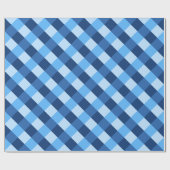 Grosser Buffalo-Karo in Denim-Blau-Tönen Geschenkpapier (Flach)