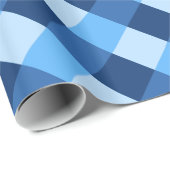 Grosser Buffalo-Karo in Denim-Blau-Tönen Geschenkpapier (Rolleneckpunkt)