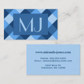 Grosser Buffalo-Karo in Denim-Blau-Tönen Visitenkarte (Vorne/Hinten)