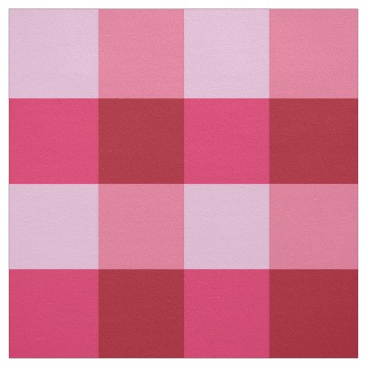 Großer Büffel-Karo, Erdbeerrosa und Rot Stoff (Muster)