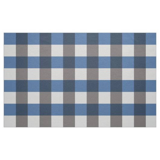 Großer Büffel-Karo, grau/Grau und Blau Stoff (Fat Quarter (45,7 x 55,9 cm))