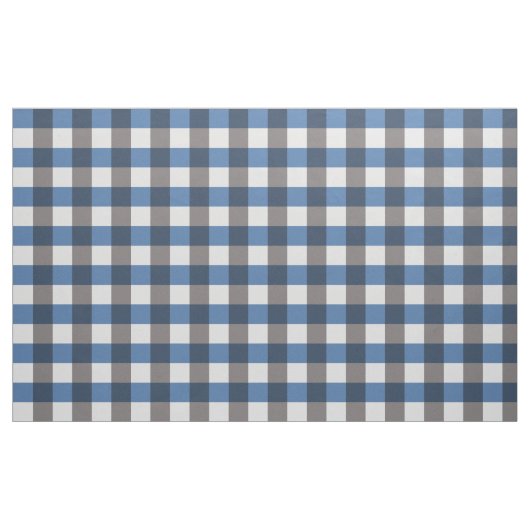 Großer Büffel-Karo, grau/Grau und Blau Stoff (Yard (91,4 cm))